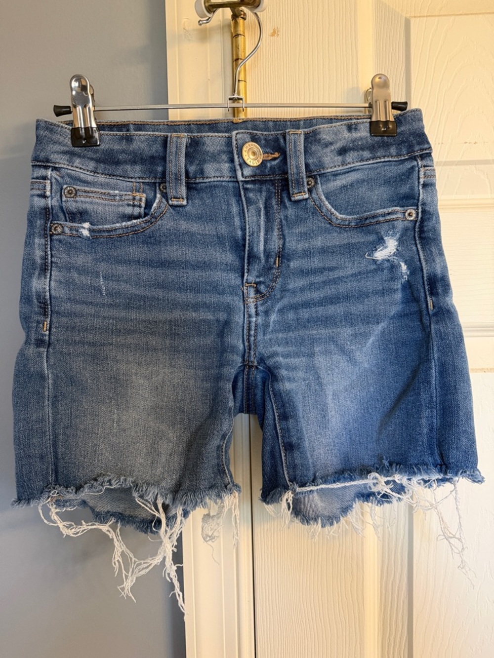 American Eagle Outfitters Distressed Blue Denim Jean Shorts